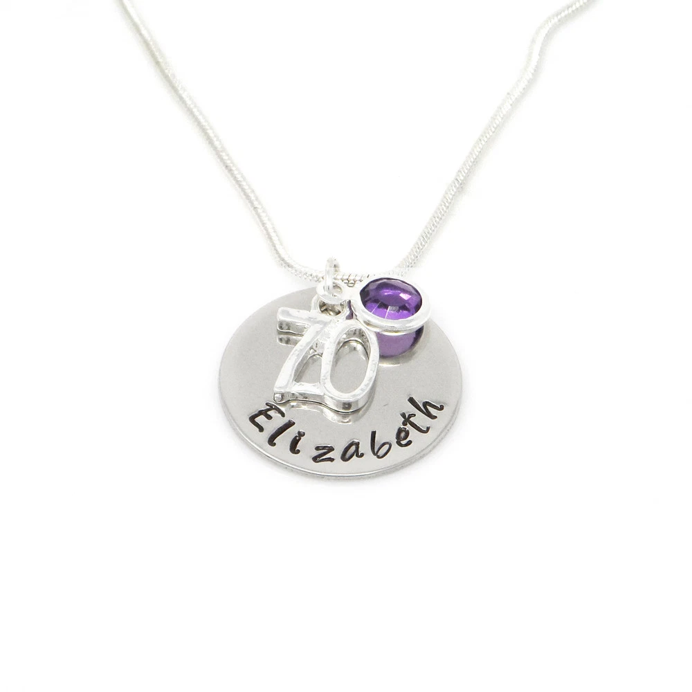 70th birthday deals necklace with birthstone
