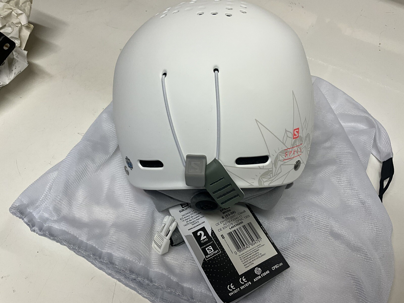 Casco da sci Salomon SPELL bianco taglia S (53 56 cm)