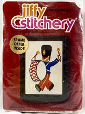 NEW 1970s Sunset Designs Drummer Boy 603 Crewel Embroidery Kit 5x7 Vintage 16349