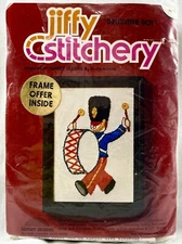 NEW 1970s Sunset Designs Drummer Boy 603 Crewel Embroidery Kit 5x7 Vintage 16349