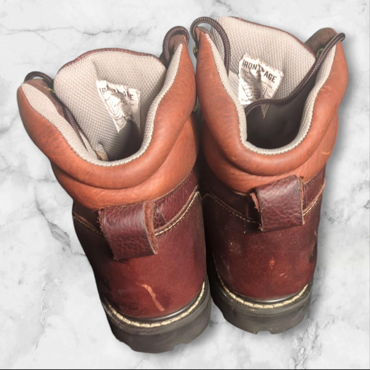 Iron‎ Age Mens Brown Leather Work & Safety Boots Size 7M Women\'s 8.5-9 Mt75 Iron Age Mens Brown Leather Work & Safety Boots Size 7M  main image 2