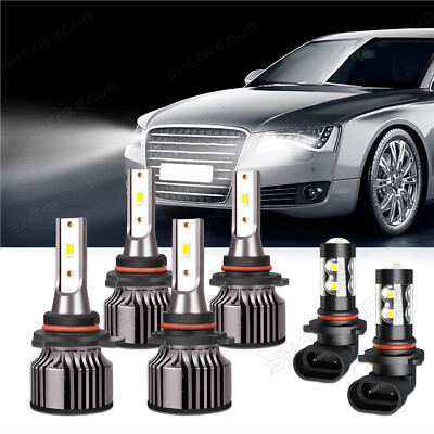 6 x 9005 HB3+9012 HIR2 LED headlights high and low beam 6000K for BMW 330i