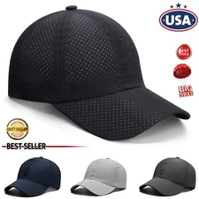 Men's Breathable Adjustable Snack Back Trucker Hat Thin Cap Summer Cool Cap USA