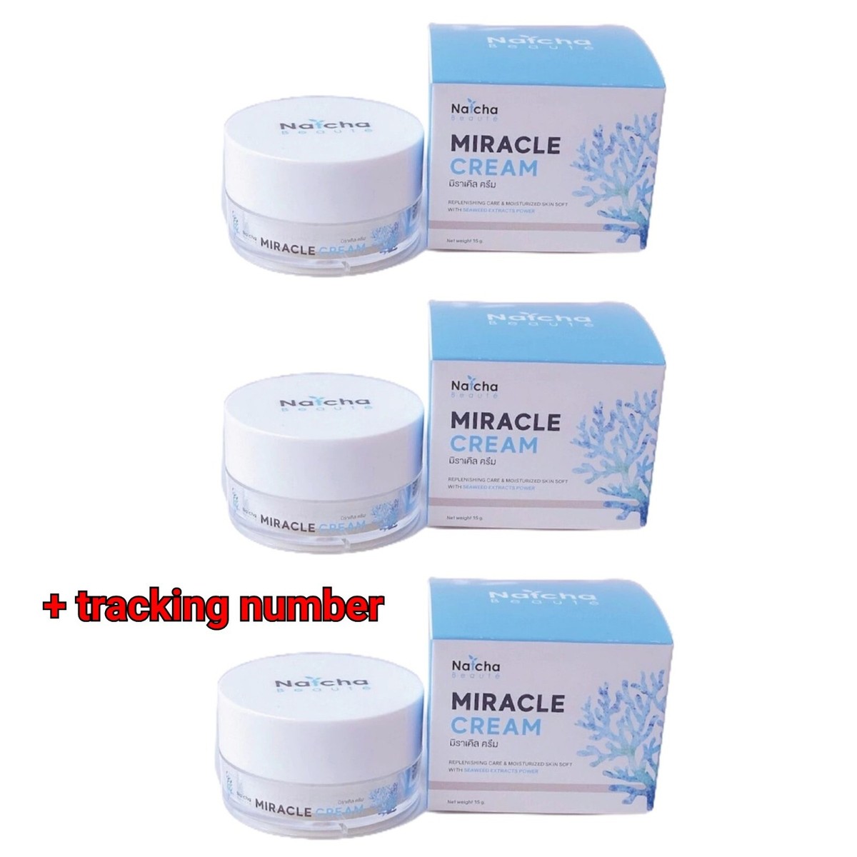 3x Natcha Miracle Cream Replenishing Moisturized Seaweed Extract