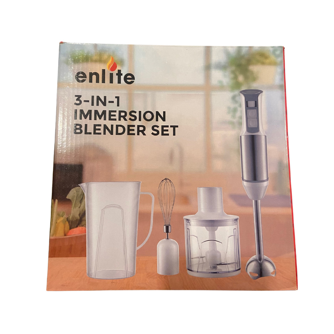 ENLITE (3-in-1) Multifunction Immersion Hand Blender, Powerful 600W Multi-Speed