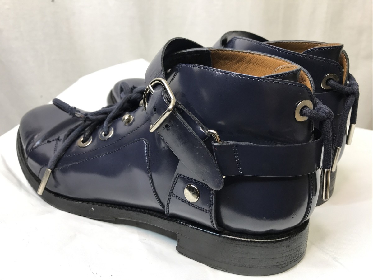 AUTHENTIC BALENCIAGA PARIS Balenciaga #326286 Blue Leather Men\'s Walker Boots 40 AUTHENTIC BALENCIAGA PARIS Balenciaga #326286 Blue Leather  main image 3