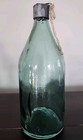 Glass Bottles Vintage Green With Metal Caps lot Of 5  8.5" Tall. MINT!! — photo 1