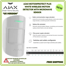 AJAX MotionProtect Plus White Wireless Motion Detector with Microwave Sensor