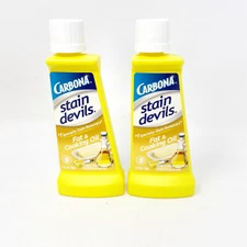 LOT 2 Carbona Stain Devils Specialty #5 Fat & Cooking Oil Remover 1.7oz. NEW