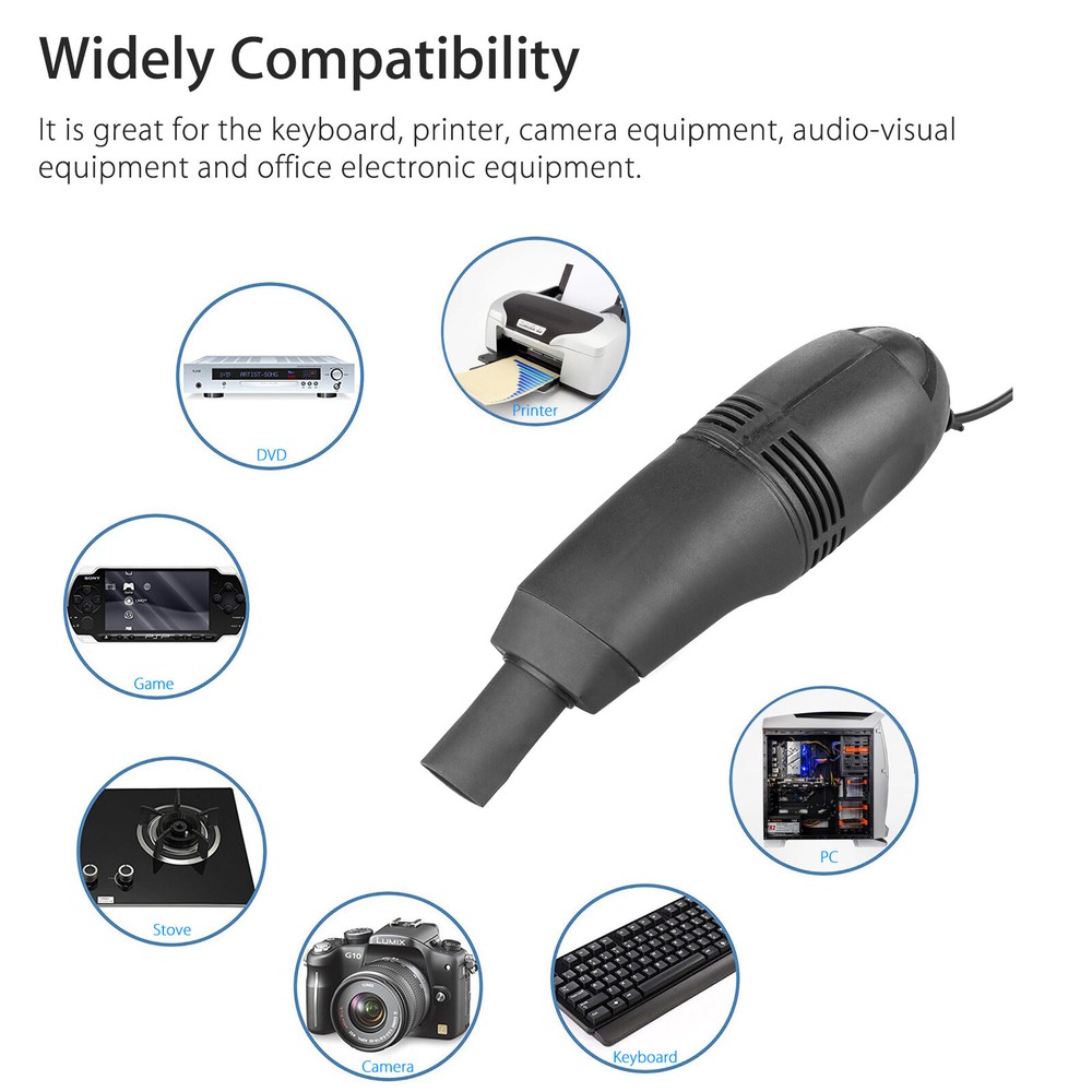 PC Laptop Vacuum Cleaner Brush Dust Cleaning Kit Mini USB Keyboard ...