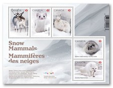 Canada 🍁 2021 = SNOW MAMMALS = ARCTIC FOX, DEER, RABBIT, LEMMING = SS MNH #3280