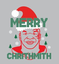 MERRY CHRITHMITH Mike Tyson Christmas Raglan or t-shirt holiday shirt boxing