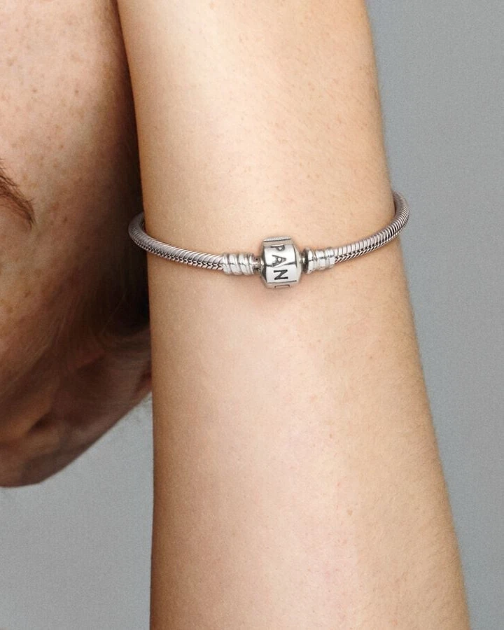 PANDORA Armband 925 Sterlingsilber Zylinder Verschluss Schlangenmuster 590702HV - Bild 4 von 4