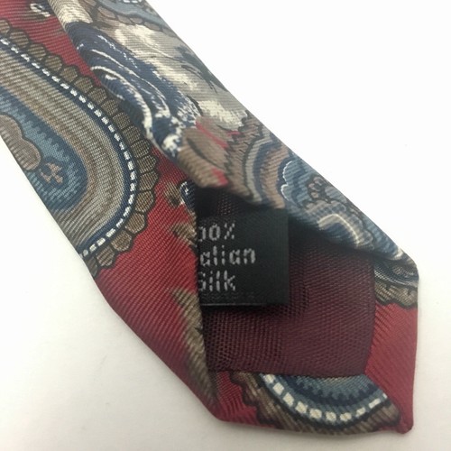 Don Loper Beverly Hills Krawatte 100 % italienische Seide rot Paisley 54" lang 4" breit - Bild 3 von 4