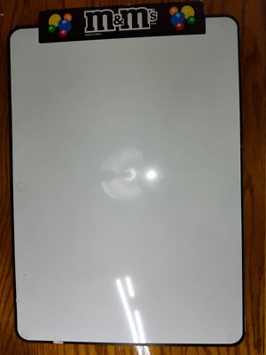 M&M's Chocolate Candies metal white board.