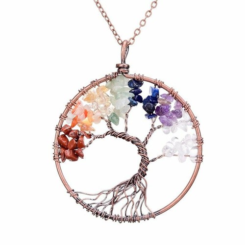 Chakra Tree Of Life Pendant Necklace 