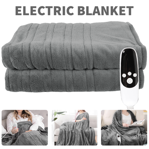 Electric Heated Blanket Warm Over Throw Fleece Digital Control Timer