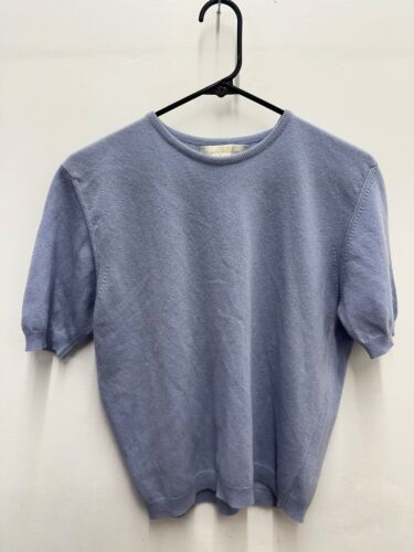 Ballantyne Berk Burlington Cashmere Blue Top Pullover Sweater Scotland sz 3