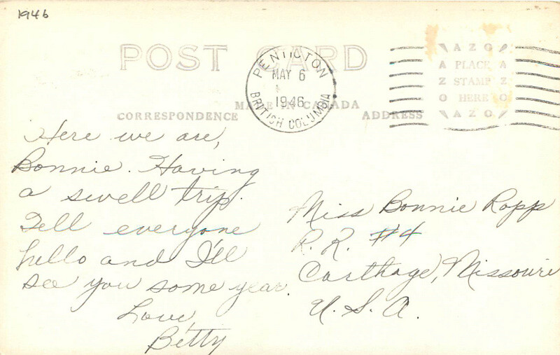 Canada BC Okangan Lake 1946 RPPC Photo Postcard 22-10812