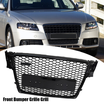 Honeycomb Mesh Front Bumper Grille Grill For Audi A4 S4 B8 RS Style 2007 08-2012