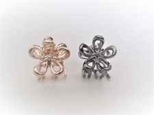Tiny small dark silver or rose gold flower metal hair claw clip