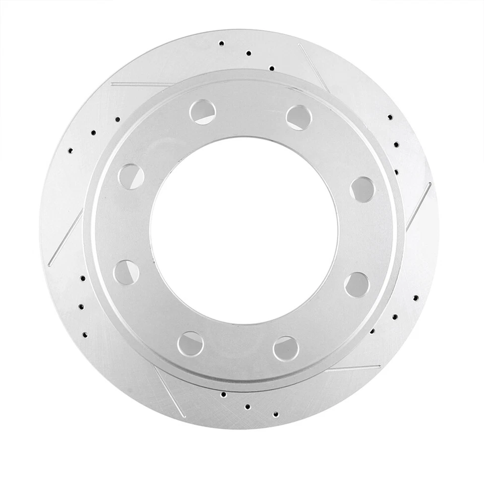 REAR DRILLED AND SLOTTED BRAKE DISCS PADS CERAMIC FOR 2005-2007 Ford F-250 F-350 Foto 4 de 4