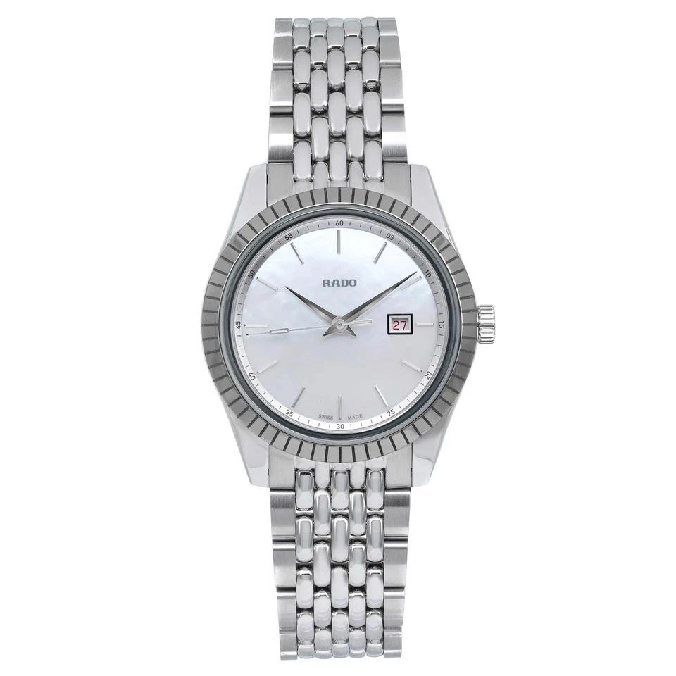 Rado HyperChrome 经典 35 毫米钢制拖把表盘石英女士手表 R33104918