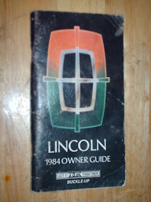 1984 LINCOLN OWNER'S MANUAL / ORIGINAL OWNERS BOOK!!! | eBay