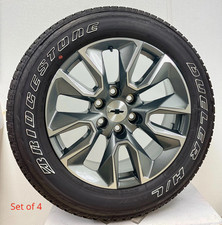 20 Oem Gunmetal Rst Wheels Takeoff Bridgestone Tires Set Chevy Silverado Tahoe