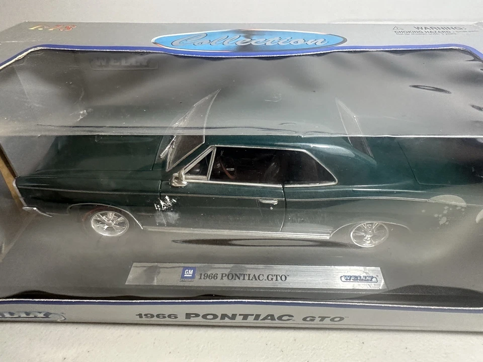 WELLY 1:18 SCALE 1966 PONTIAC GTO HT DIECAST! DARK GREEN! - Image 2 of 4