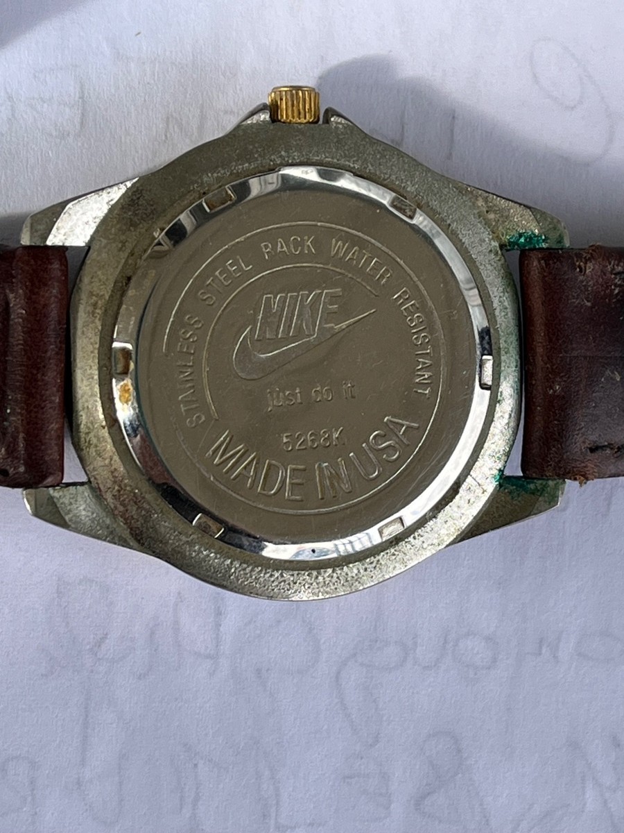 Men VINTAGE NIKE WATCH 5268K LEATHER BAND | eBay