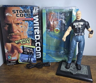 Stone Cold Steve Austin Internet Active Posable Figur WWF 1999 Sounds & Light 