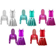Girls Dancewear Competition Outfits Training Costume Skating Hip-hop Street Kid