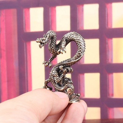 Brass Flying Dragon in Natural Xiaolong Ornament