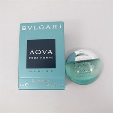 AQVA Pour Homme MARINE by Bvlgari 5 ml/0.17 oz Eau de Toilette Miniature NIB