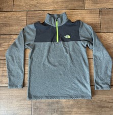 The North Face Quarter-zip Fleece Boys XL Black, Grey And Neon Green