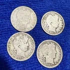 1897, 1898, 1907, 1908 25C Barber Quarter AG
