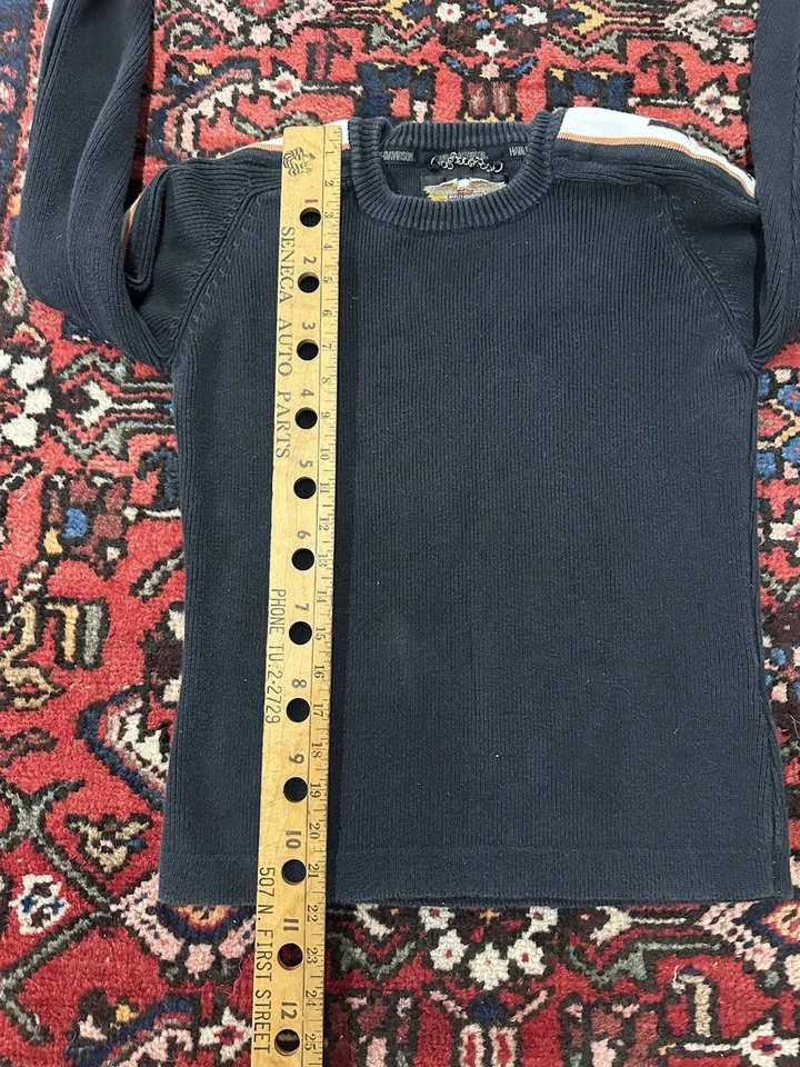 Pullover negro pequeño Harley Davidson vintage para mujer Foto 4 de 4