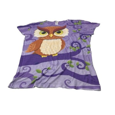 Stephen Joseph Owl T-Shirt Kids Juniors 2X Purple Good All Over Print Souvenir