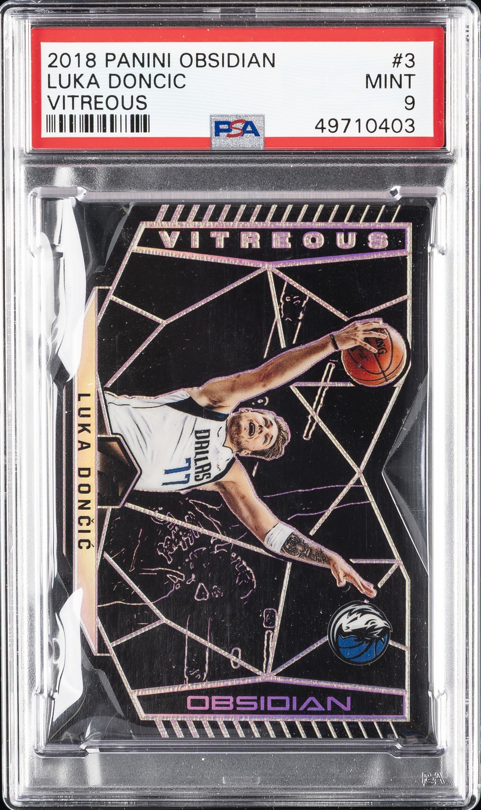 2018 PANINI OBSIDIAN VITREOUS #3 LUKA DONCIC PSA 9