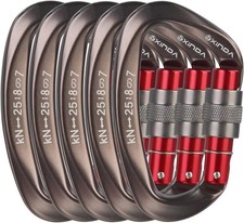 Screwgate Locking Carabiner Clip - Professional Rock Climbing Carabiner Screw Lo