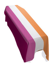 Lesbian 5 Stripe Pride Coffin Drape Flag - Premium Quality Made To Order in UK