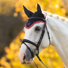 IT08142 LeMieux Classic Fly Hood - Navy / Cranberry NEW