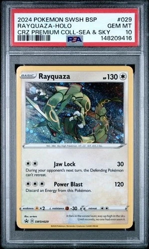 PSA 10 Rayquaza 029/159 Cosmos Holo Crown Zenith Sea & Sky Pokemon 2024