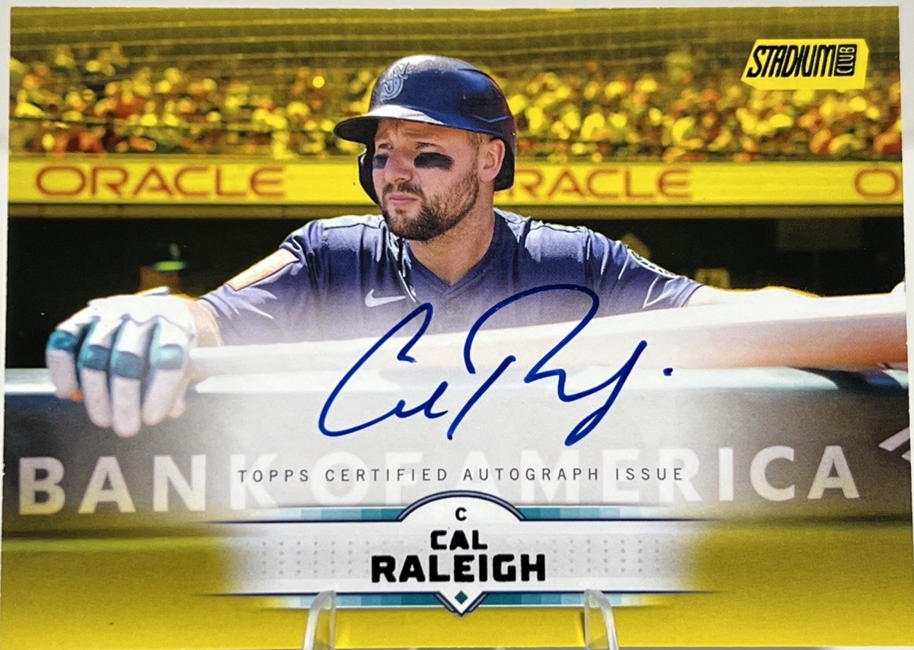 2025 Topps Stadium Club - Autographs Cal Raleigh #SCBA-CRA Yellow