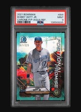 2021 BOWMAN CHROME POSITIONAL PROMISE #BW BOBBY WITT JR. CHROME AQUA REF /125