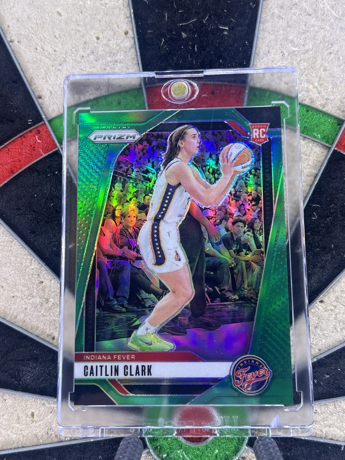 CAITLIN CLARK 2024 PANINI WNBA PRIZM #22 GREEN PRIZMS ROOKIE CARD FEVER RC