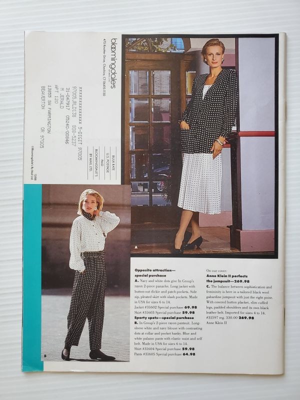 1988 Bloomingdale's Catalog VENDELA Vanessa Duve Yasmin Le Bon Jill Goodacre