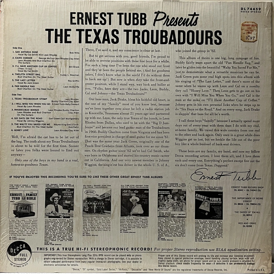 Folk, World, & Country The Texas Troubadours - Ernest Tubb Presents The Texas Tr - Image 2 of 4