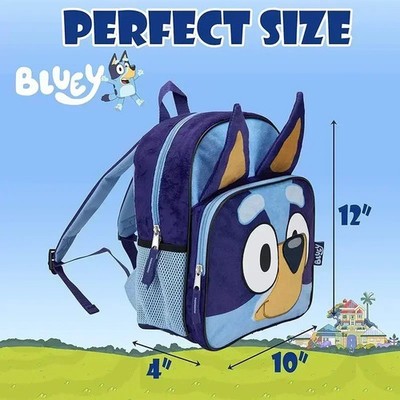 Kinder Rucksack Bluey Hund Plüsch Stoff Schultasche Lernbegleiter
